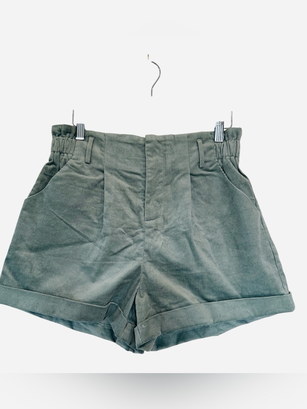 Cider High-Waist Corduroy Shorts - Sage Green